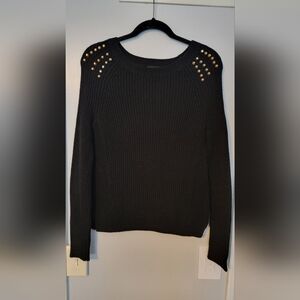 Express Black Stud Shoulder Sweater